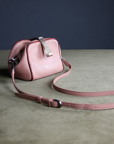 BALENCIAGA Pink Leather Shoulder Crossbody Box Bag