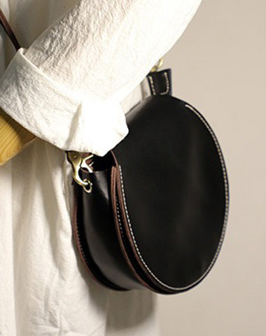 Cute Womens Leather Circle Crossbody Bag
