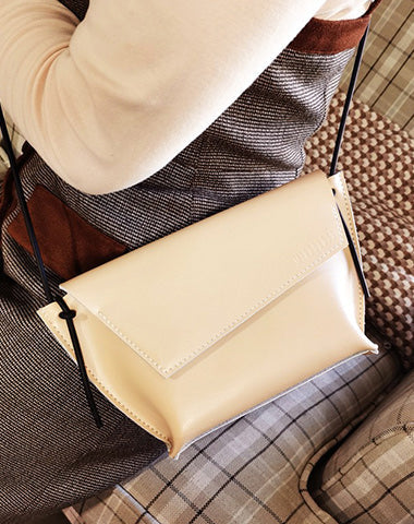 White Leather Purse Crossbody Bag Small Bag Handmade Bag 