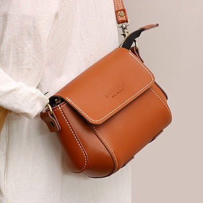 Store brown leather purse