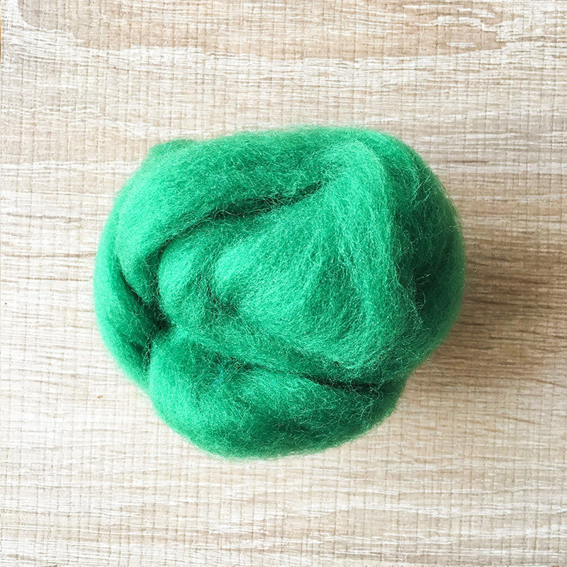 Needle felted wool felting Green Leaf wool Roving for felting supplies  short fabric easy felt