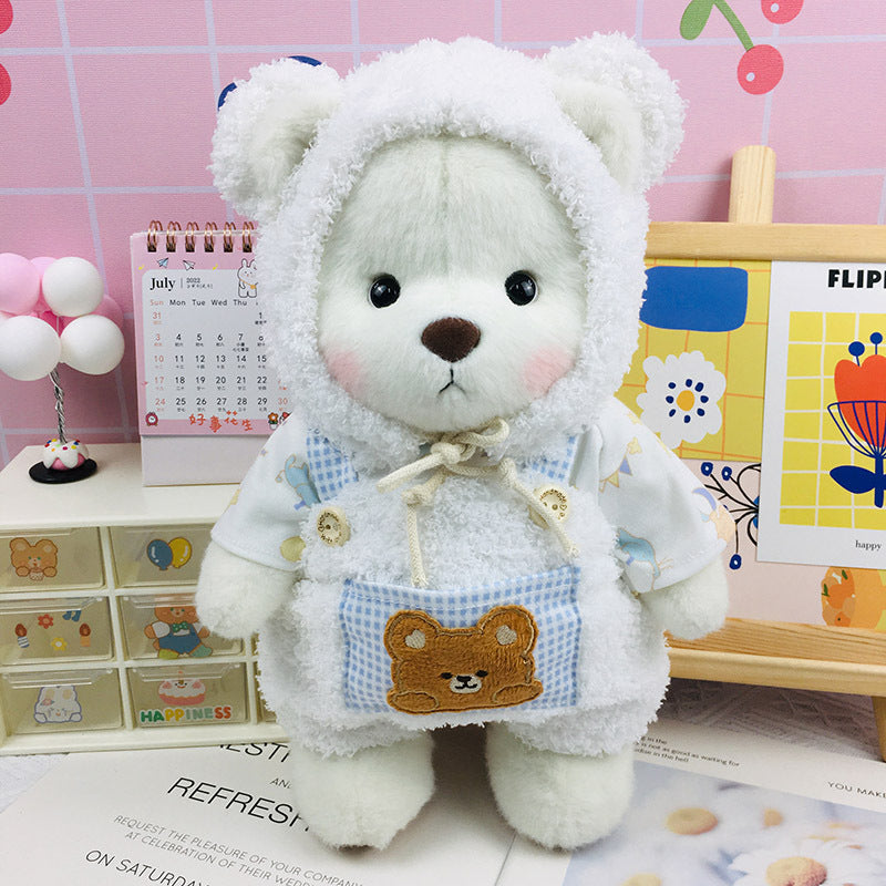 The Best Teddy Bears With Pink Bear Suit Bear Hat Overall Doll Overall Cos Stuffed Bears Toy Christmas Gifts for Her Girlfriend Mom Kids