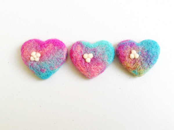 How To Make Cute And Colourful Needle Felt Hearts