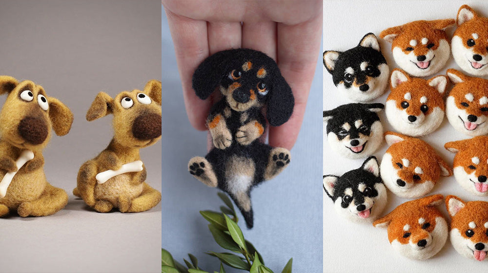 Felted Furry Friends: A Charming Collection of Needle Felted Dog Sculptures