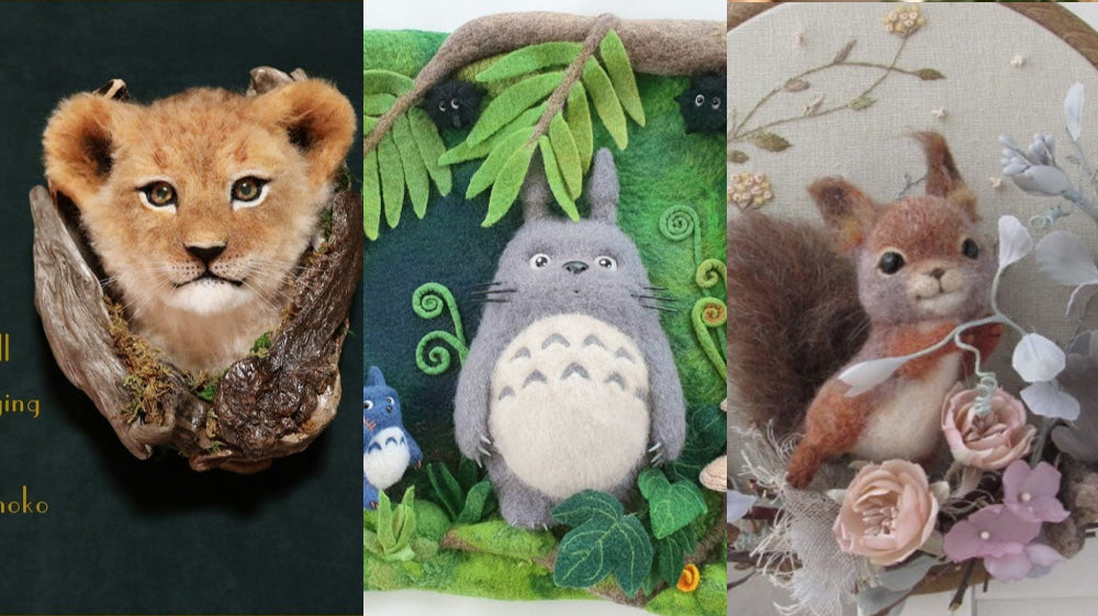 Charming Menagerie: A Collection of 10 Needle Felted Animal Wall Decor Pieces