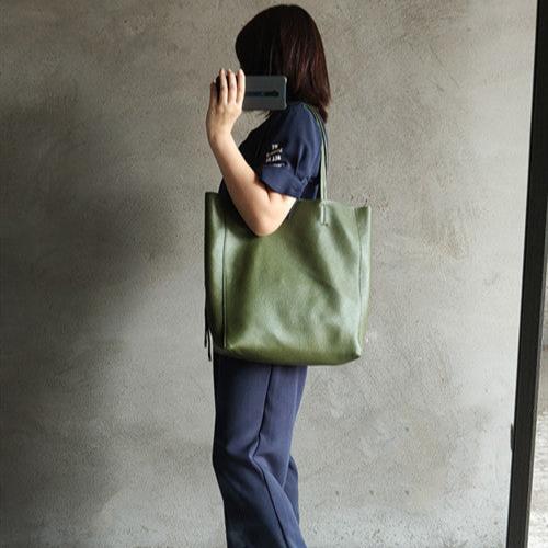 zip tote leather​ Large Leather Tote Bag Womens Leather Tote Bags Green Leather Laptop Tote Bag