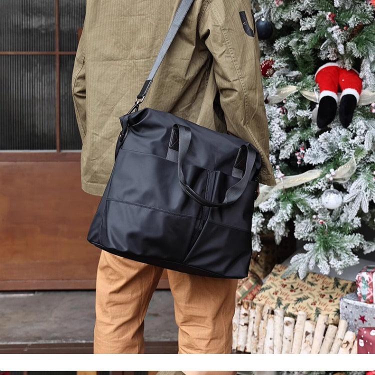 Leather Nylon Tote Bag for Men Nylon Crossbody Bag Mens Nylon Shoulder Bag Nylon Handbags Shoulder Bag