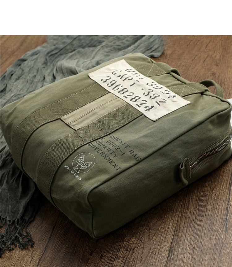 Army Style Carrier Bag for Mens Canvas Military Duffle Bag Pilot Bag C Feltify