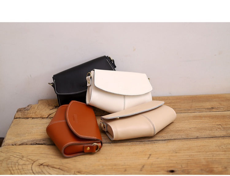 Cute LEATHER Sling Bag Side Bags White WOMEN Saddle SHOULDER BAG Small  Crossbody Purses FOR WOMEN