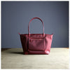 Womens Wine Red Nylon Shoulder Tote Large Burgundy Nylon Handbag Purse for Ladies