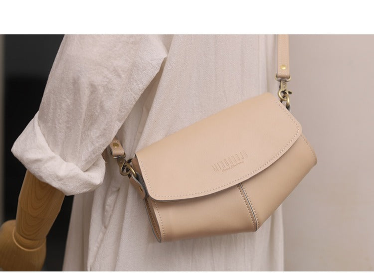 Cute LEATHER Sling Bag Side Bags White WOMEN Saddle SHOULDER BAG Small  Crossbody Purses FOR WOMEN