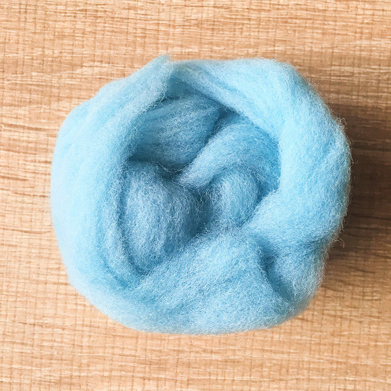 Needle felted wool felting Blue Light Blueberry wool Roving for felting  supplies short fabric easy felt