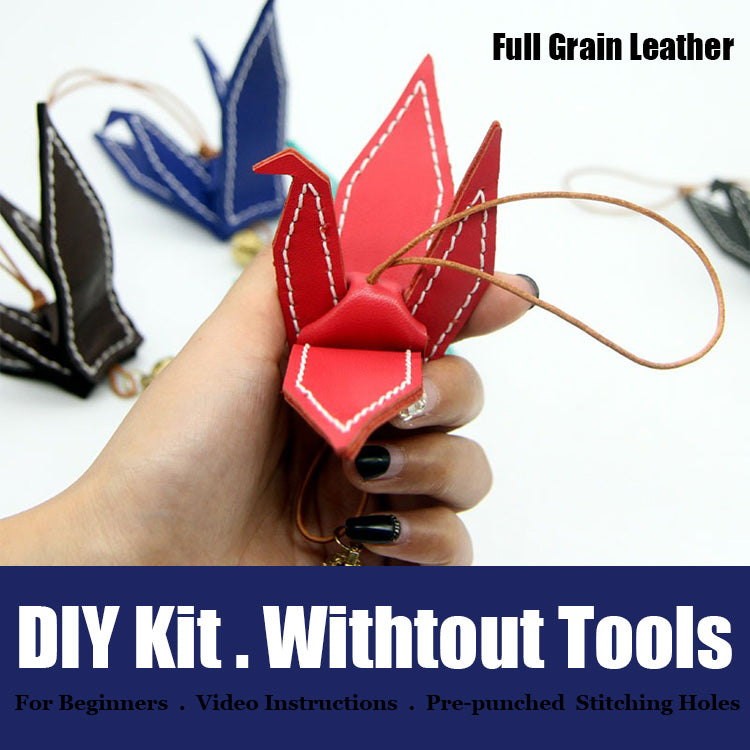 Cute DIY Leather Paper Crane Kit DIY Sheepskin Project DIY Leather Paper Crane Charm Kit