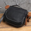 Cute Black LEATHER Flip Side Bag Handmade WOMEN Saddle Phone Crossbody BAG Purse FOR WOMEN