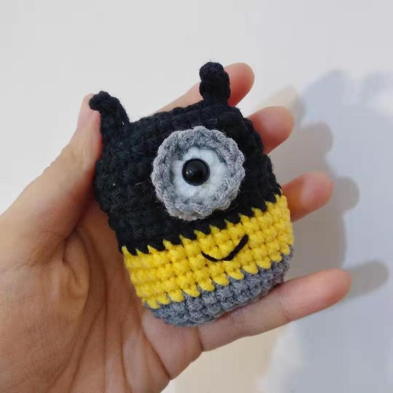 Girl's Cute AirPods 1/2 Cases Knit Bat Man Minion Handmade Kawaii AirPods Pro Case Minion Airpod Case Cover