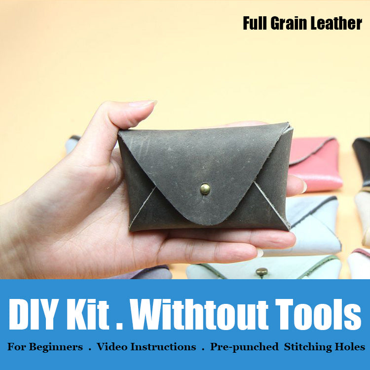 Minimalism Leather Card Holder Kit DIY Leather Coin Wallet Kit DIY Lea –  Feltify