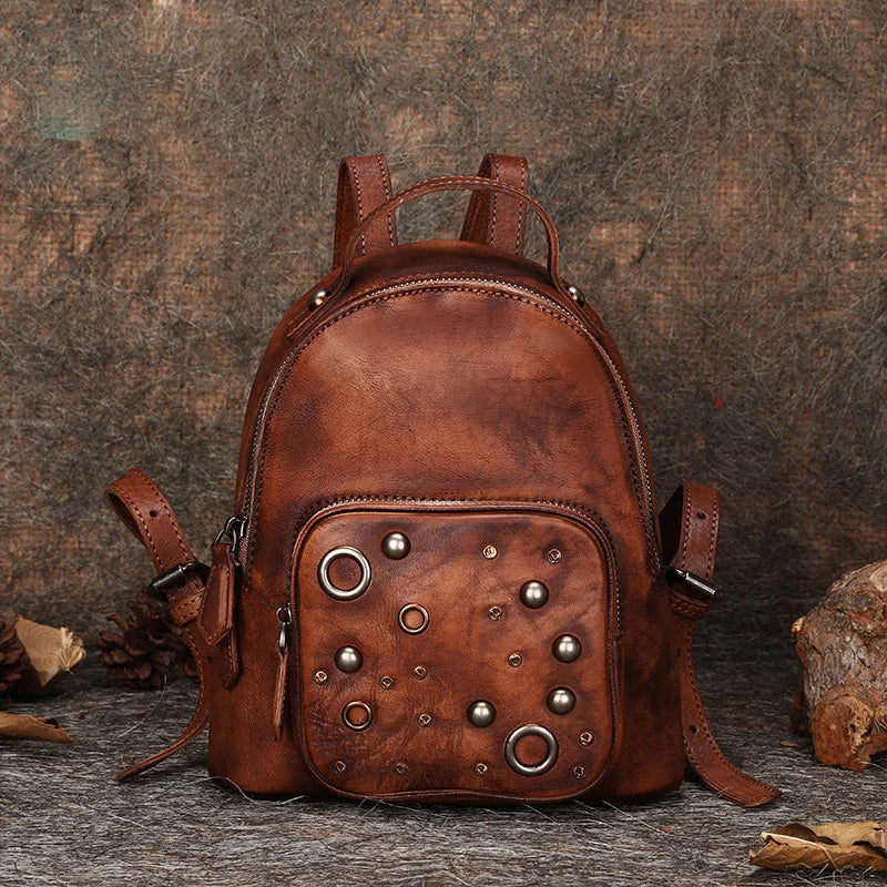 Meleto | Men's backpack in vintage leather color black – Il Bisonte