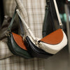 Contrast Color LEATHER Saddle Side Bag WOMEN Contrast SHOULDER BAG Small Crossbody Purse FOR WOMEN