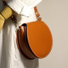 Round Crossbody Bag Brown Leather Round Bag Handmade Women Circle Bag Cute Round Purse 