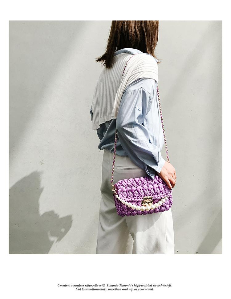 Cute White(Square) Crochet Small Handbag Crossbody Purse Crochet Shoulder  Bag for Girl Cute Crochet Purses