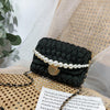 Cute Black Crochet Small Handbag Crossbody Purse Crochet Shoulder Bag for Girl Cute Crochet Purses