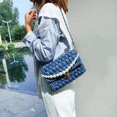 Cute Light Gray Crochet Small Handbag Crossbody Purse Crochet Shoulder –  Feltify