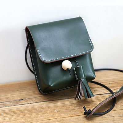 Black LEATHER Small Cute Side Bag WOMEN SHOULDER BAG Small