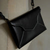 Cute Black LEATHER Envelope WOMEN SHOULDER BAG Handmade Slim Envelope Crossbody Purse FOR WOMEN