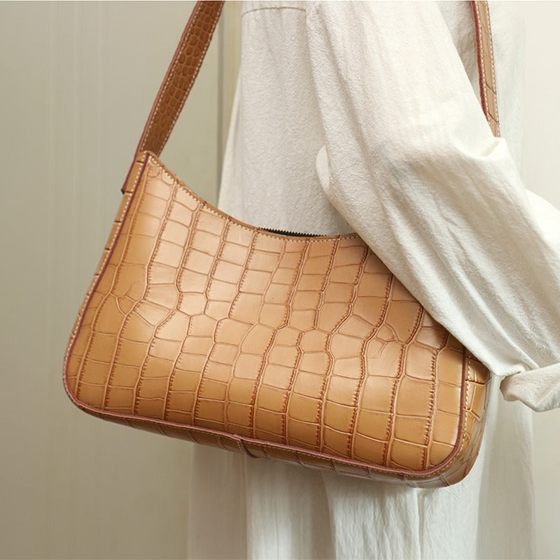 Fashion Crocodile Pattern Hand Bag, Simple Animal Print Shoulder