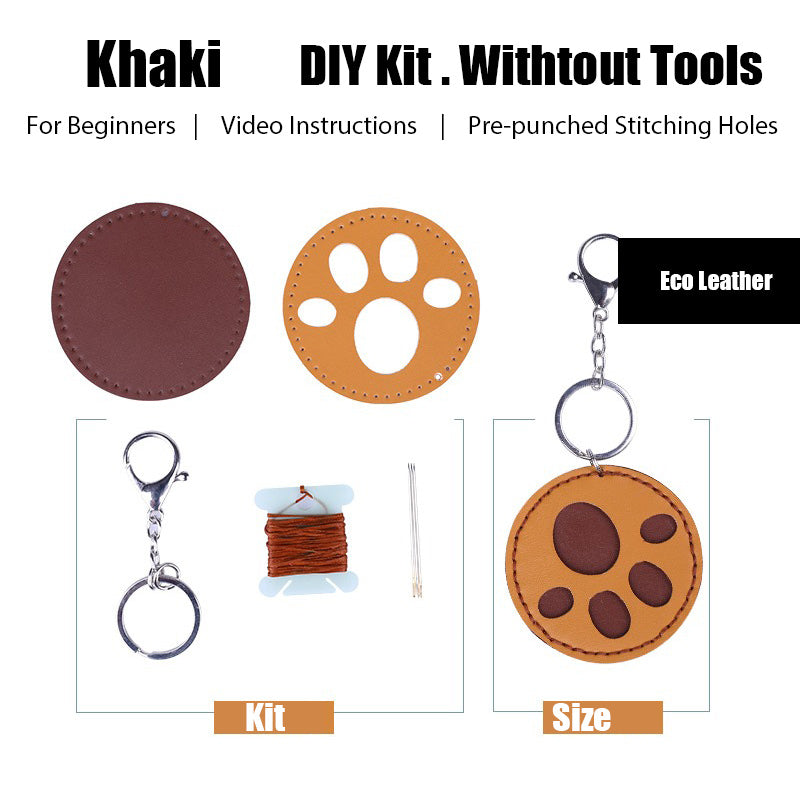 Cute DIY Leather Key Charms Kit DIY Leather Project Leather Womens Bag  Charms DIY Leather KeyRing Kit