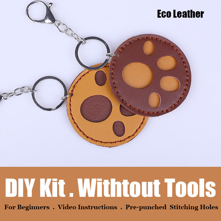 Cute DIY Leather Key Charms Kit DIY Leather Project Leather Womens Bag  Charms DIY Leather KeyRing Kit