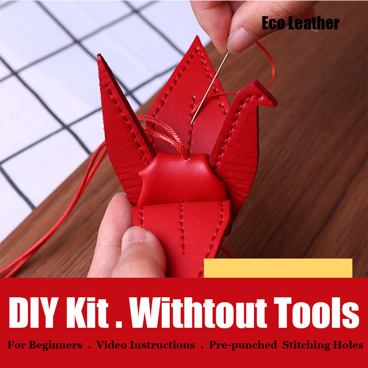 DIY Leather Wallets Kit DIY PinkRed Eco Leather Projects DIY