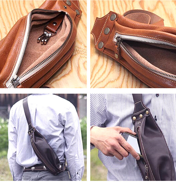 Crossbody Bag Men Leather Slim Bag Men Sling Bag Leather 