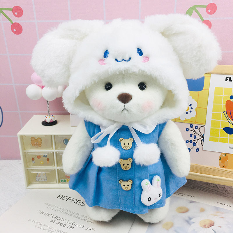 The Best Teddy Bears With Blue Dress Bunny Hat Doll Cos Stuffed Bears Toy Christmas Gifts for Her / Girlfriend Mom Kids