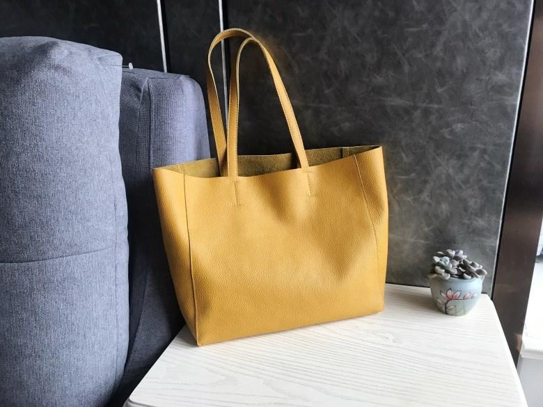 Yellow Fashion Inspired Tote Bag Faux Leather deals