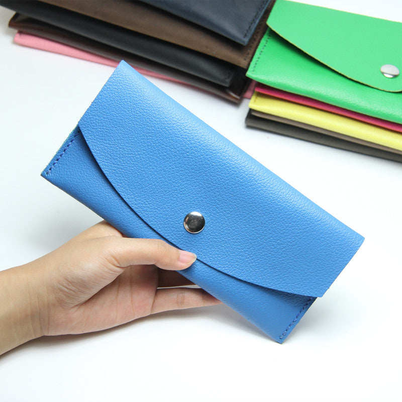The Small Minimalist Handmade Leather purse – In Blue Handmade