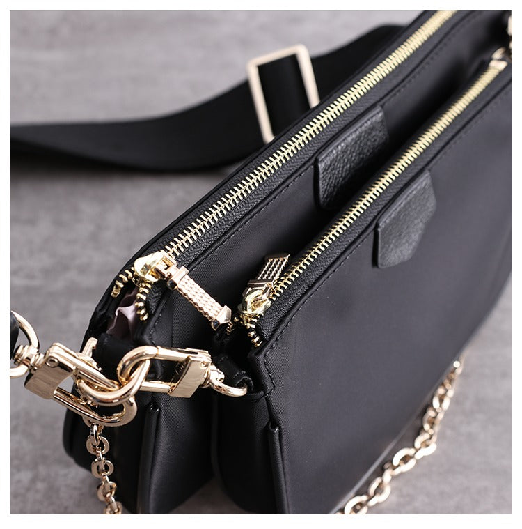 Women's Black Gold Chain Mini Shoulder Bag